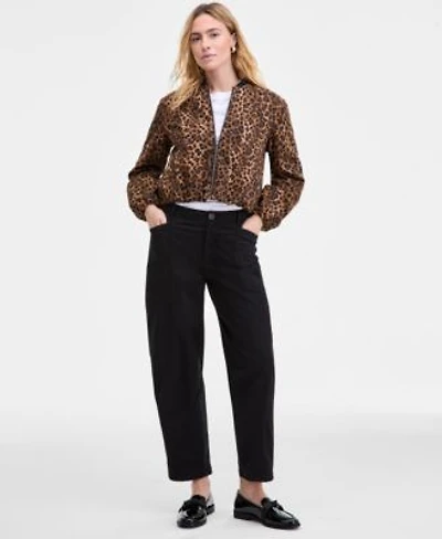 On 34th Womens Printed Bomber Jacket Graphic T Shirt Utility Barrel Leg Pants Kasandra Bow Loafers Macys Exclusive