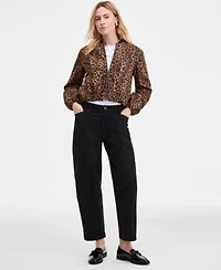 On 34th Womens Printed Bomber Jacket Graphic T Shirt Utility Barrel Leg Pants Kasandra Bow Loafers Macys Exclusive