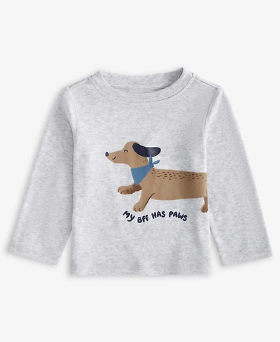 First Impressions Baby Boys Long-Sleeve Bff Paw Graphic T-Shirt, Exclusively at Macy's