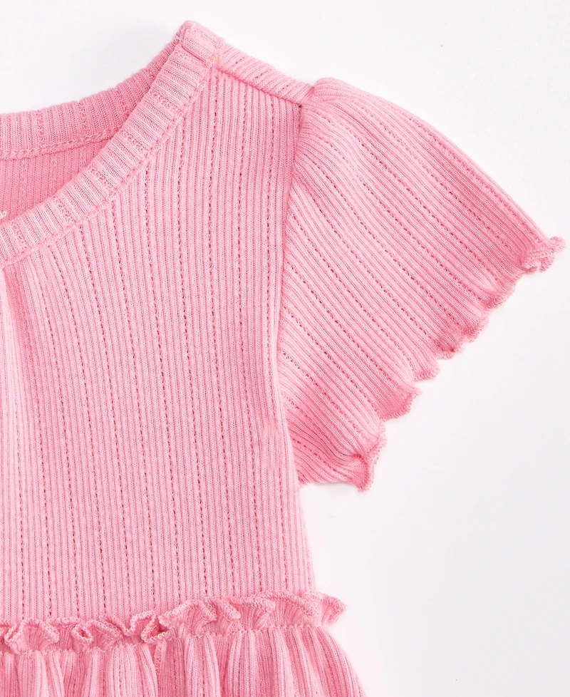 First Impressions Baby Girls Short-Sleeve Solid Pointelle Dress