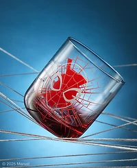 JoyJolt Spider-Man Webbed Hero Short Glasses, Set of 2