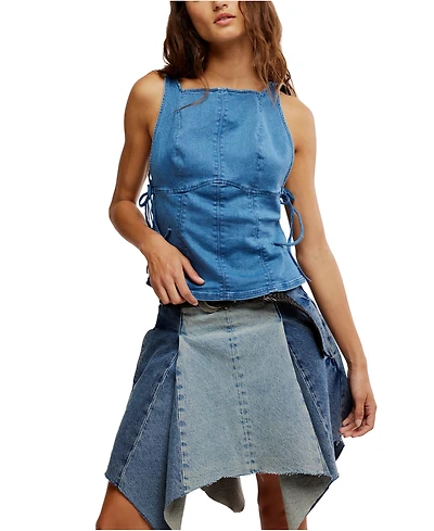 Free People Women's Not My Fault Sleeveless Denim Top