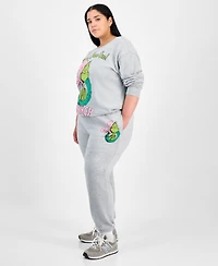Love Tribe Trendy Plus Grinch Wreath Graphic Sweatpants