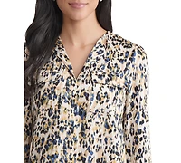 Jones New York Petite Printed Utility Blouse