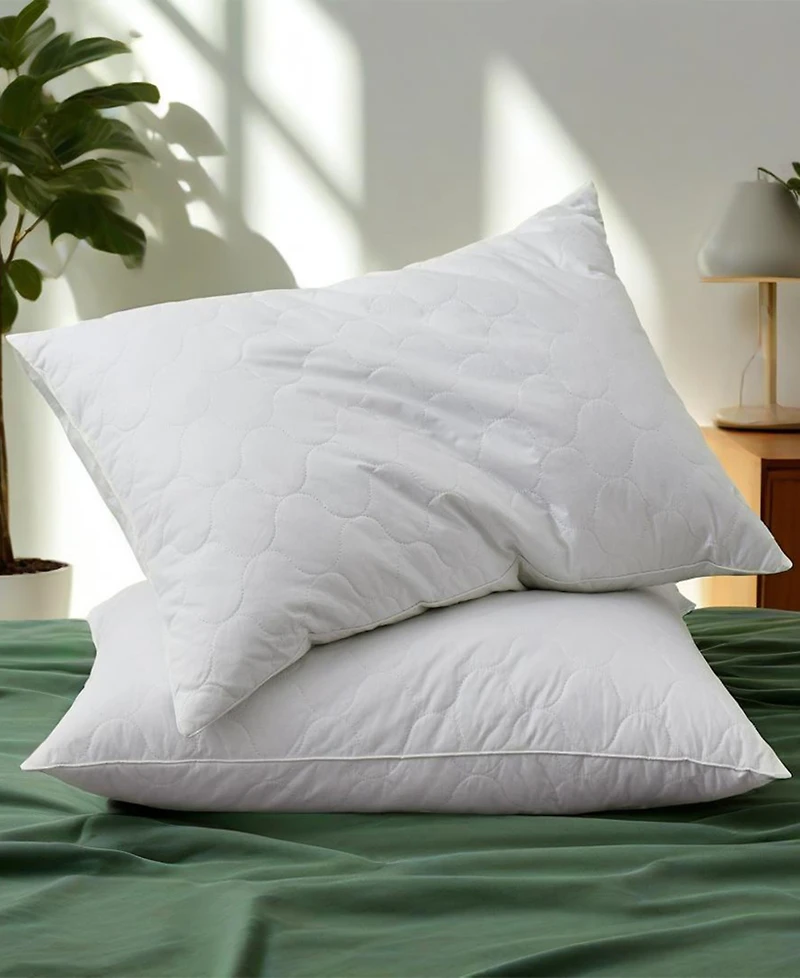 Unikome Quilted Goose Down Feather 2-Pack Pillow, King