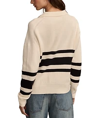 Lucky Brand Women's Rugby Polo Long-Sleeve Sweater
