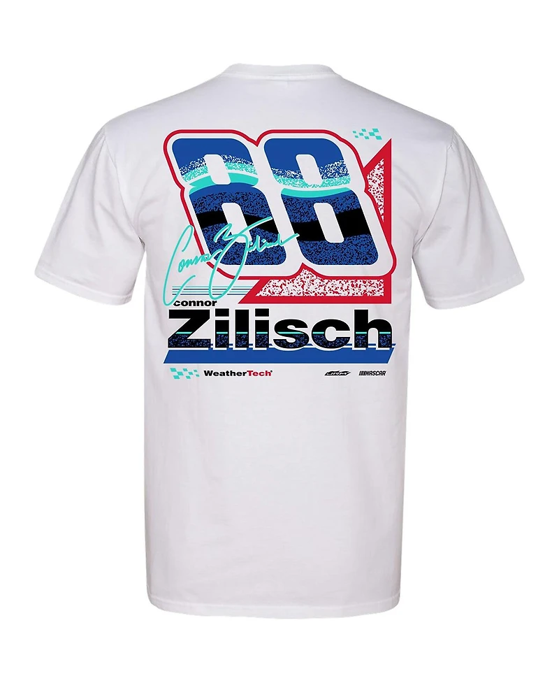 Jr Motorsports Official Team Apparel Men's White Connor Zilisch WeatherTech Car T-Shirt