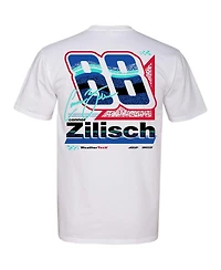 Jr Motorsports Official Team Apparel Men's White Connor Zilisch WeatherTech Car T-Shirt