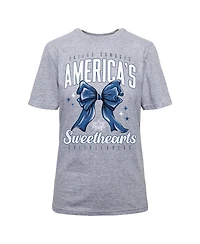 Dallas Cowboys Women's Gray Cheerleaders Sweetheart Bow T-Shirt