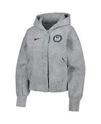 Nike Women's Gray U.s. Paralympics 2024 Media Day Oversized Cropped Performance Full-Zip Hoodie Jacket