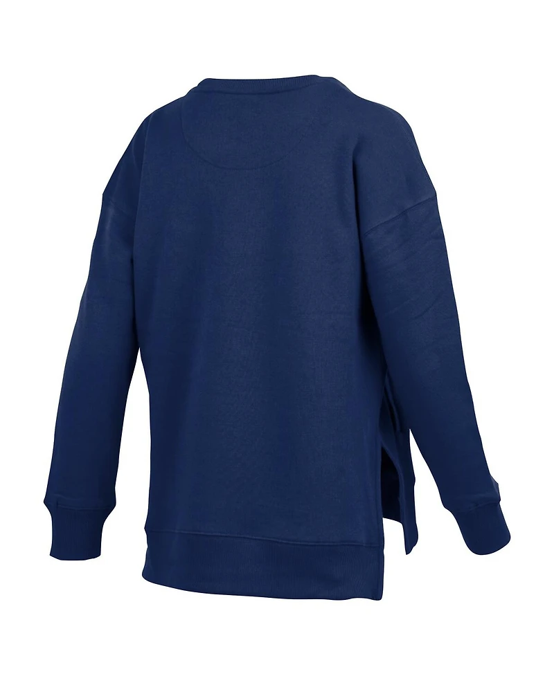 Pressbox Women's Navy Michigan Wolverines Pocketed Arch Pullover Sweatshirt