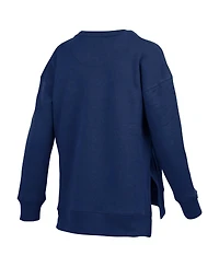Pressbox Women's Navy Michigan Wolverines Pocketed Arch Pullover Sweatshirt