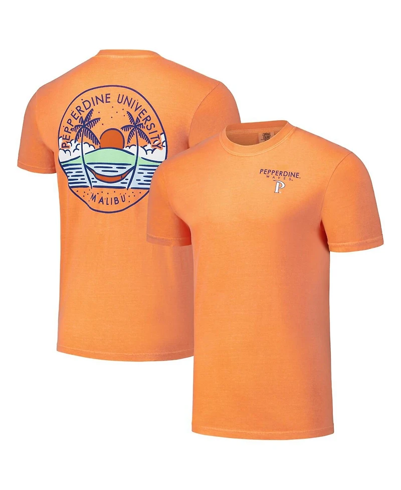 Image One Men's and Women's Orange Pepperdine Waves Scenic Comfort Colors T-Shirt