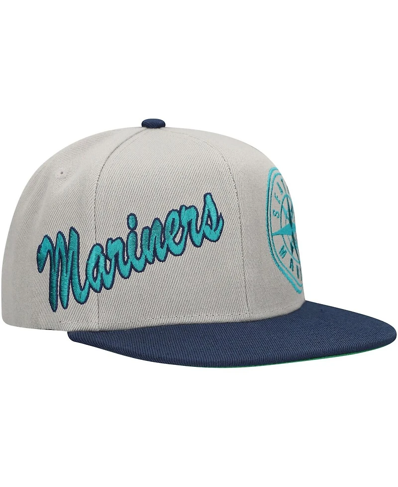Mitchell & Ness Men's Gray Seattle Mariners Knock Out Panel Snapback Hat
