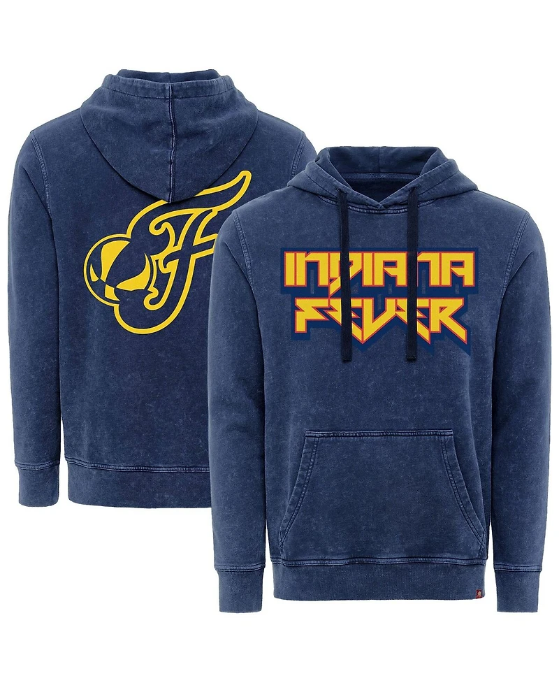 Sportiqe Men's and Women's Navy Indiana Fever Rock Roll Collection Jimi Mineral Wash Pullover Hoodie
