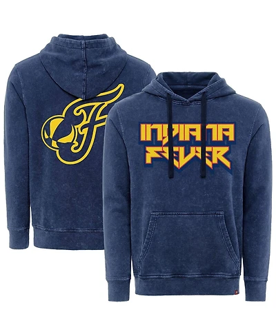 Sportiqe Men's and Women's Navy Indiana Fever Rock Roll Collection Jimi Mineral Wash Pullover Hoodie