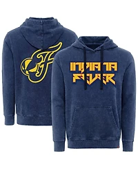 Sportiqe Men's and Women's Navy Indiana Fever Rock Roll Collection Jimi Mineral Wash Pullover Hoodie