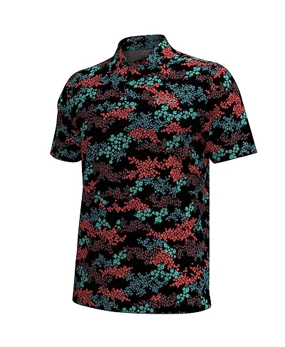 Under Armour Men's Black Valspar Championship Playoff 3.0 Azalea Print Polo Shirt