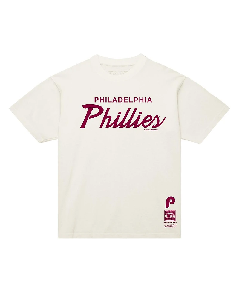 Mitchell & Ness Men's Cream Philadelphia Phillies Script T-Shirt