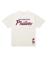 Mitchell & Ness Men's Cream Philadelphia Phillies Script T-Shirt