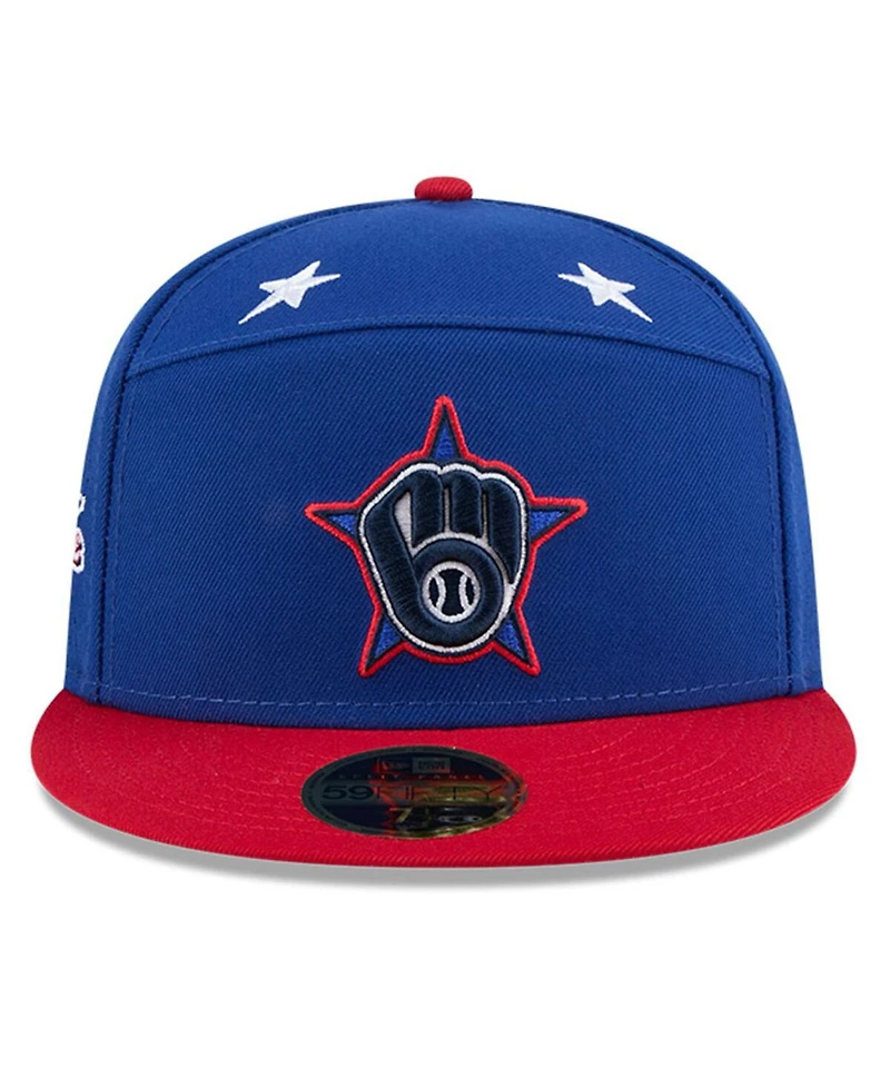 New Era Men's Blue/Red Milwaukee Brewers 2025 Mlb All-Star Game Workout Side Patch 59FIFTY Fitted Hat