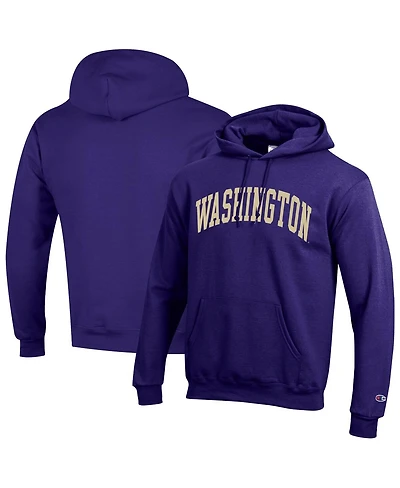 Champion Men's Purple Washington Huskies Basic Arch Fleece Pullover Hoodie