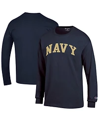 Champion Men's Navy Midshipmen Basic Arch Long Sleeve T-Shirt