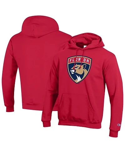 Champion Men's Red Florida Panthers Primary Logo 1-Hit Pullover Hoodie