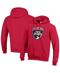 Champion Men's Red Florida Panthers Primary Logo 1-Hit Pullover Hoodie