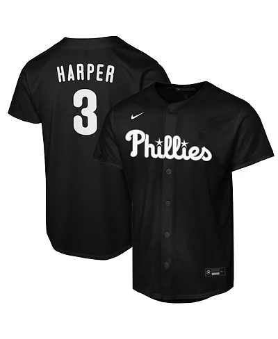 Nike Big Boys and Girls Bryce Harper Black Philadelphia Phillies Lights Out Replica Player Jersey