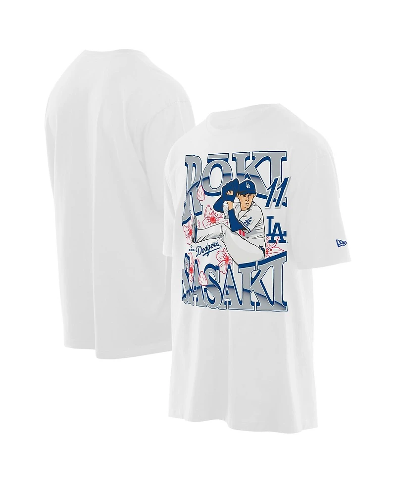 New Era Men's Roki Sasaki White Los Angeles Dodgers Player T-Shirt