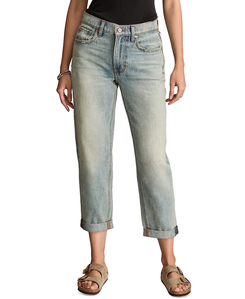 Lucky Brand Women's Cotton Mid-Rise Tapered Boy Jeans