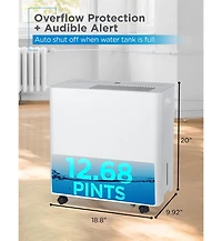 Black & Decker 4500 Sq. Ft. Dehumidifier with Built-In Drain Pump for Continuous Drainage, Energy Star, Digital, White