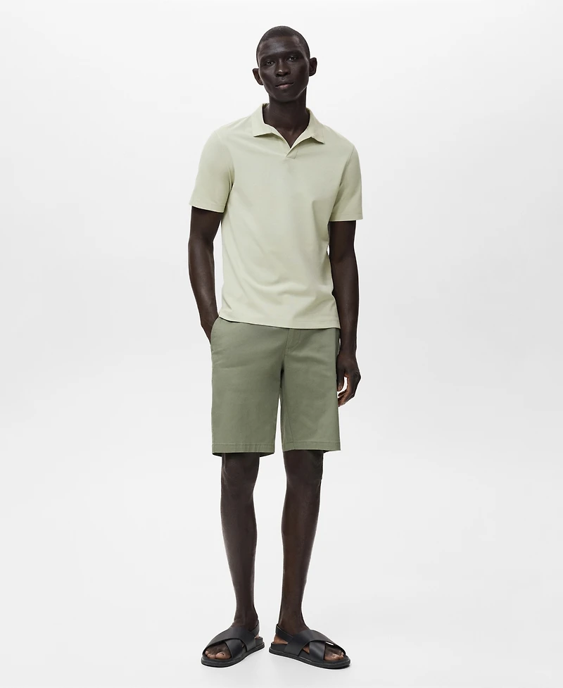Mango Men's Straight Cotton 10" Bermuda Shorts
