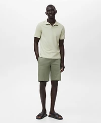 Mango Men's Straight Cotton 10" Bermuda Shorts