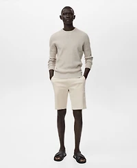 Mango Men's Straight Cotton 10" Bermuda Shorts