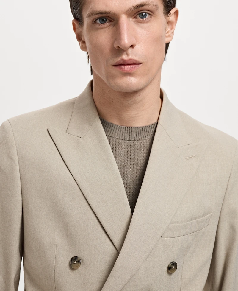 Mango Men's Monaco Double-Breasted Slim-Fit Suit Blazer