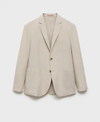 Mango Men's Slim-Fit Linen Suit Blazer