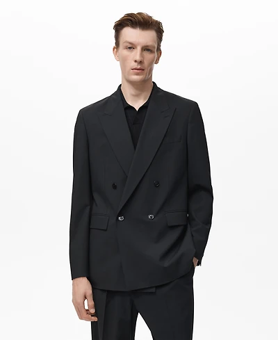 Mango Men's Boston Regular-Fit Double-Breasted Suit Blazer