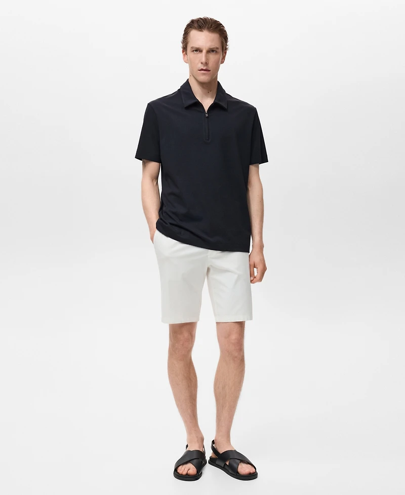 Mango Men's Zip Neck Polo Shirt