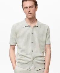 Mango Men's Openwork Detail Cotton Shirt