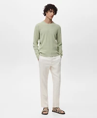 Mango Men's Fine Rib-Knit Cotton Sweater