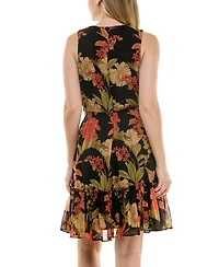 Taylor Women's V-Neck Chiffon Fit & Flare Dress