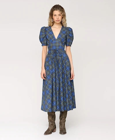 Avec Les Filles Women's Cotton-Blend Printed Fit & Flare Dress