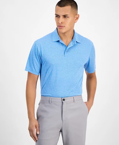 Pga Tour Men's Heathered Stripe Golf Polo Shirt