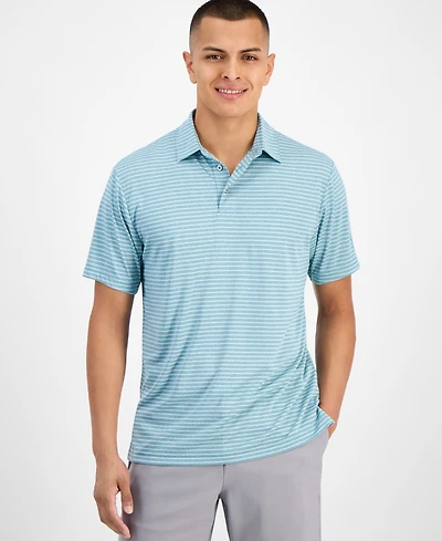 Pga Tour Men's Heathered Stripe Golf Polo Shirt