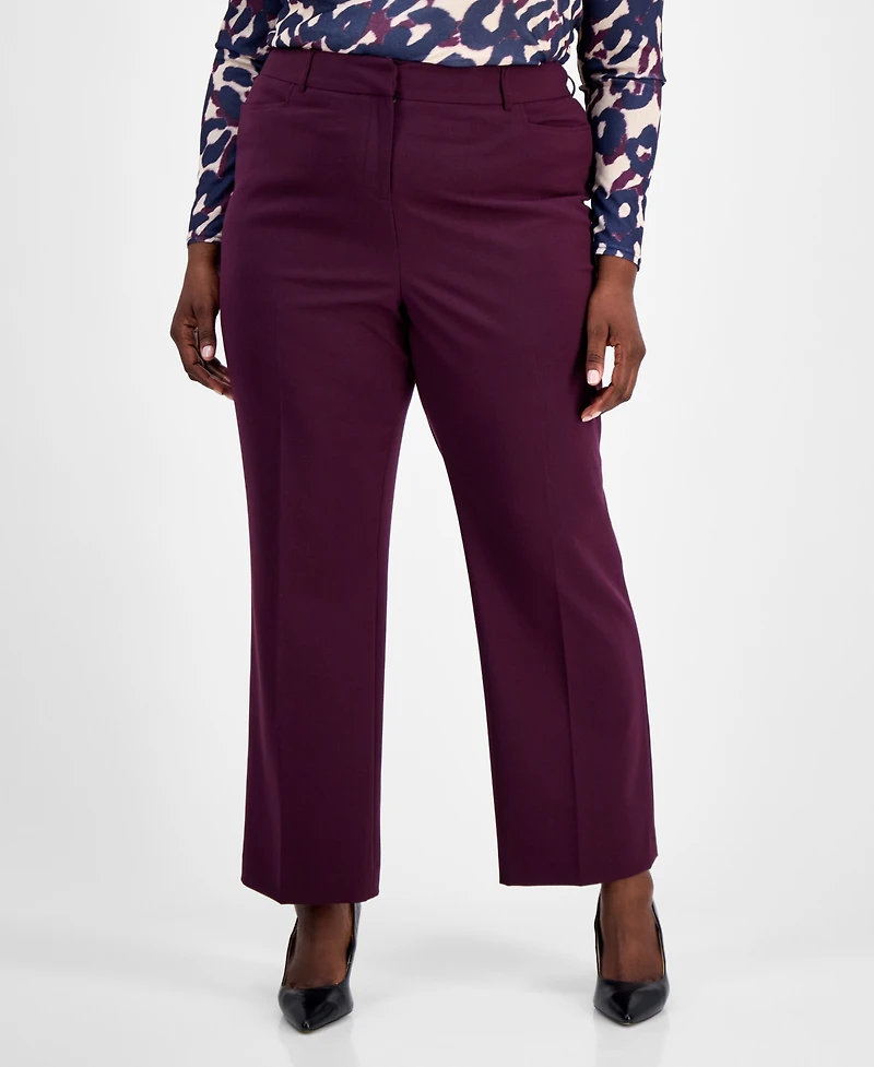 Tahari Asl Plus Flare-Leg Pants