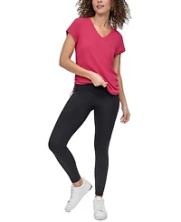 Dkny Sport Women's Crewneck Short-Sleeve Side-Ruched Top
