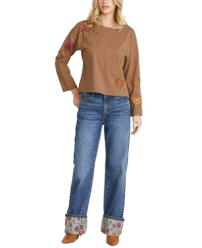 Dritwood Women's Crewneck X Oshibana Embroidered Top