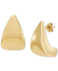 Polished Graduated Curved Bar Stud Earrings in 14k Gold